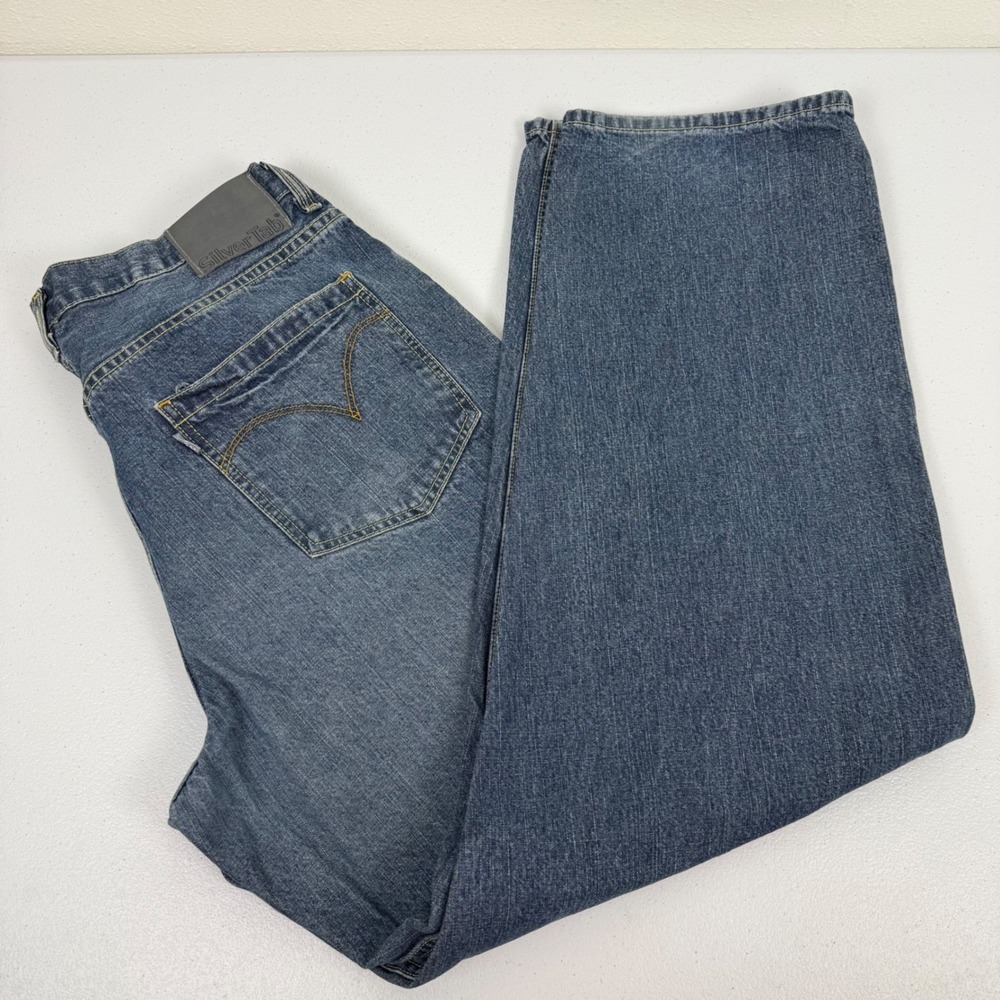 Levi's SilverTab Baggy Jeans Mens 36x34 Medium Wash Blue Wide Leg Denim 90s Y2K